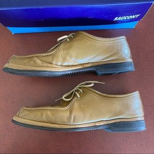 Johnston & Murphy Leather Shoes After Hours Tan Brown Soft Shoes Sz 9.5 Mens